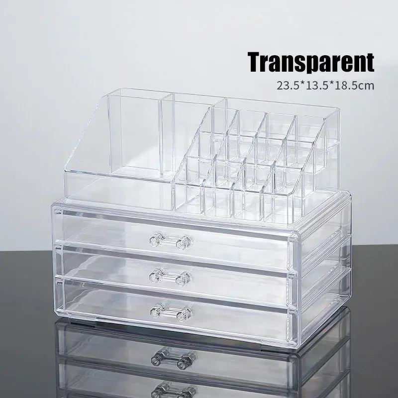 Clear Acrylic Makeup Organizer with 4 Drawers