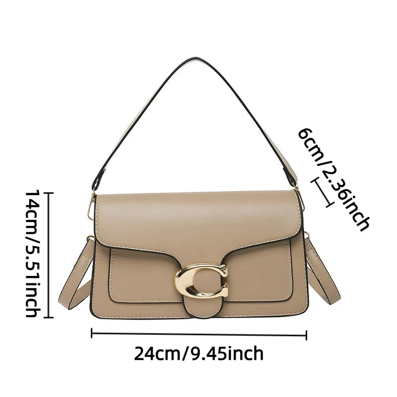 Niche Luxury Solid-Color Tote Bag 2026 New Arrival Fashionable Vintage Versatile Minimalist Crossbody Square Bag
