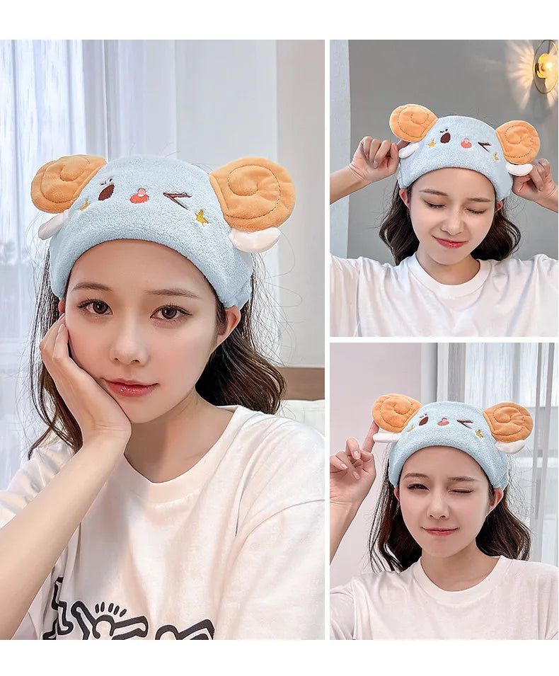 Plush Spa Headband - Soft Face Washing Hair Band for Skincare and Makeup Routine