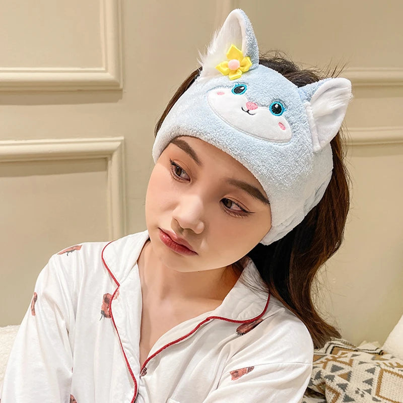 Plush Spa Headband - Soft Face Washing Hair Band for Skincare and Makeup Routine