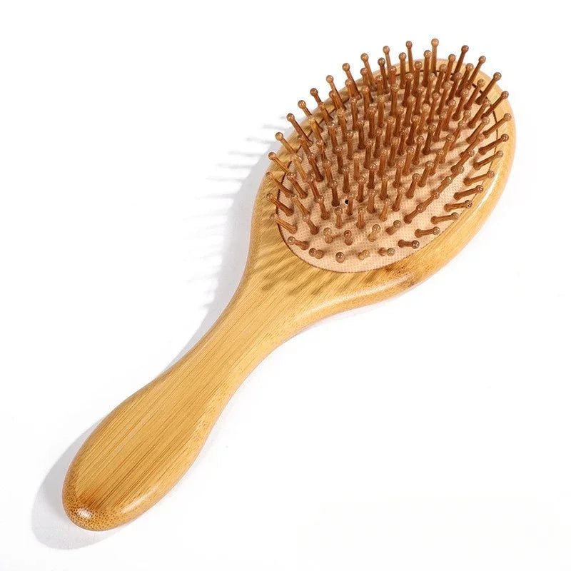 Bamboo Scalp Massage Hair Brush - Natural Wood Comb for Hair Growth and Scalp Health