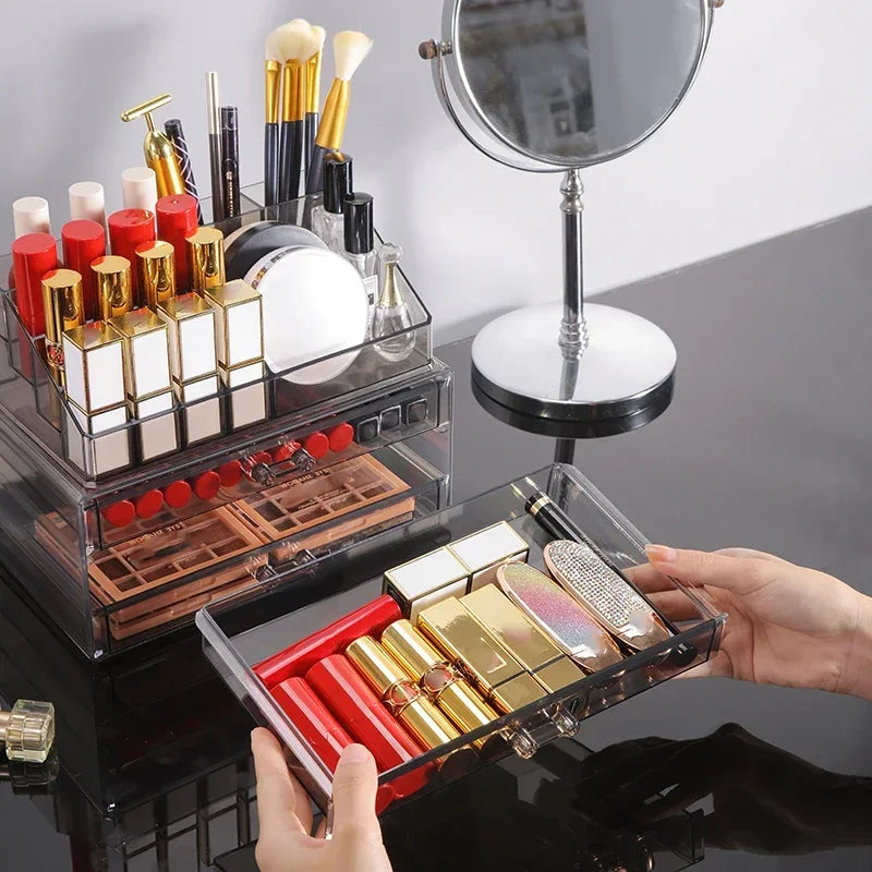 Clear Acrylic Makeup Organizer with 4 Drawers