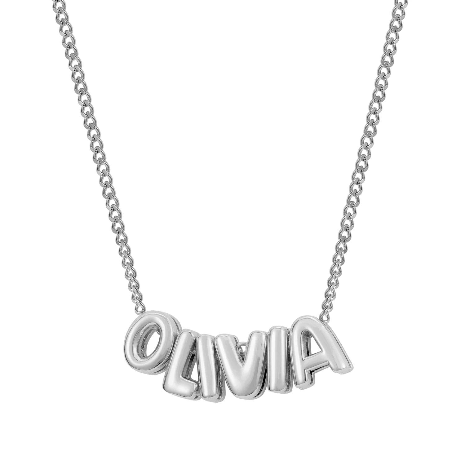 Personalized 3D Puff Name Necklace - 18k Gold Plated Custom Initial Letter Jewelry
