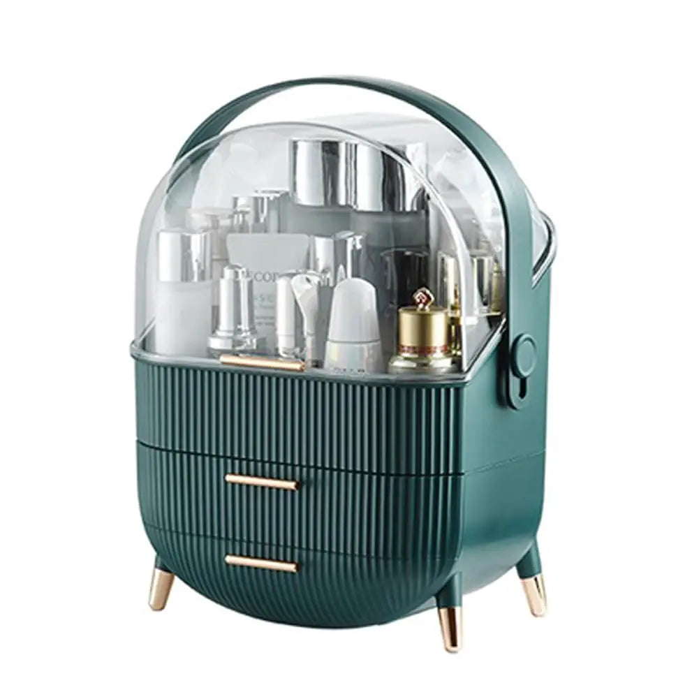 Large Makeup Organizer with Drawers and Lid - Dustproof Cosmetics Storage Box
