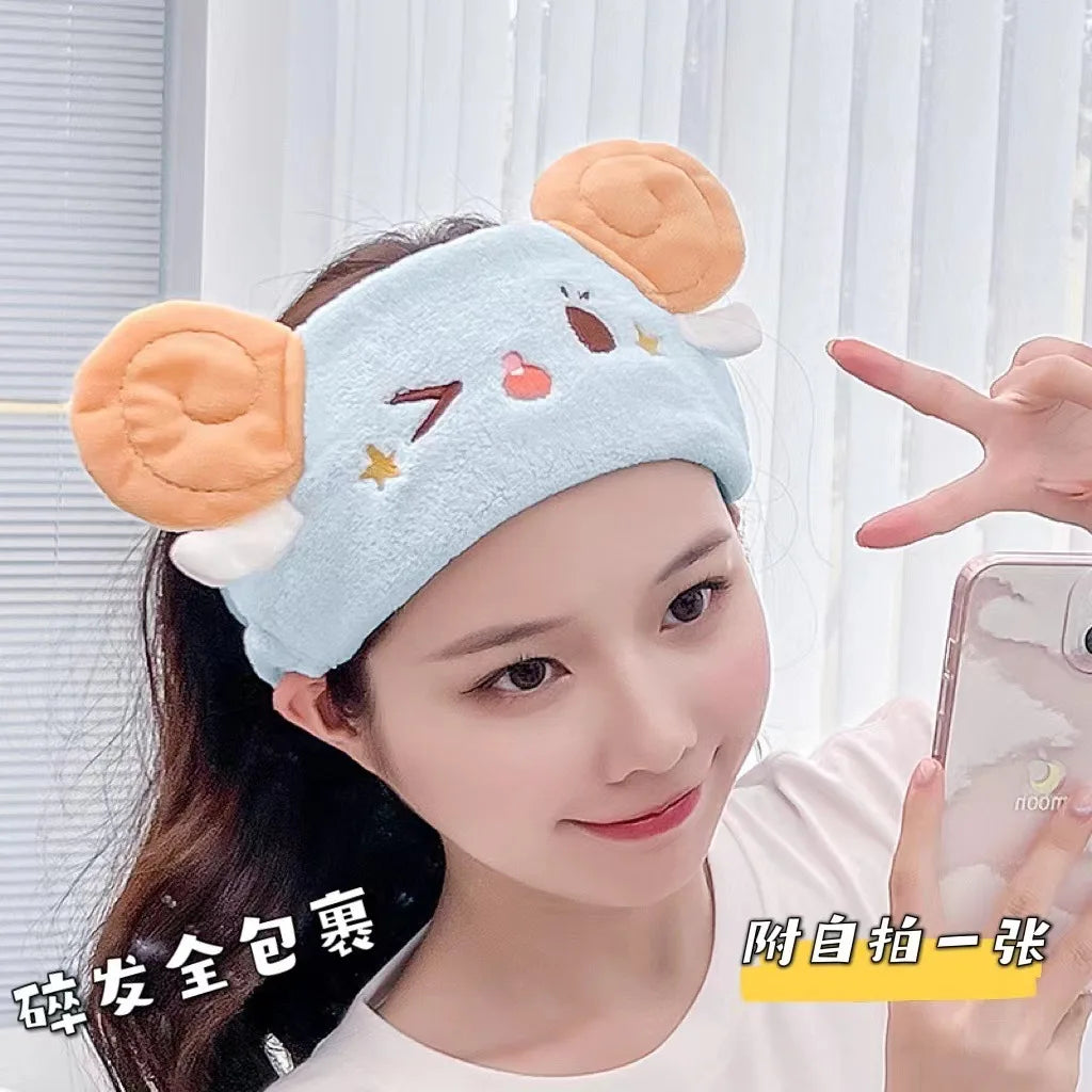 Plush Spa Headband - Soft Face Washing Hair Band for Skincare and Makeup Routine