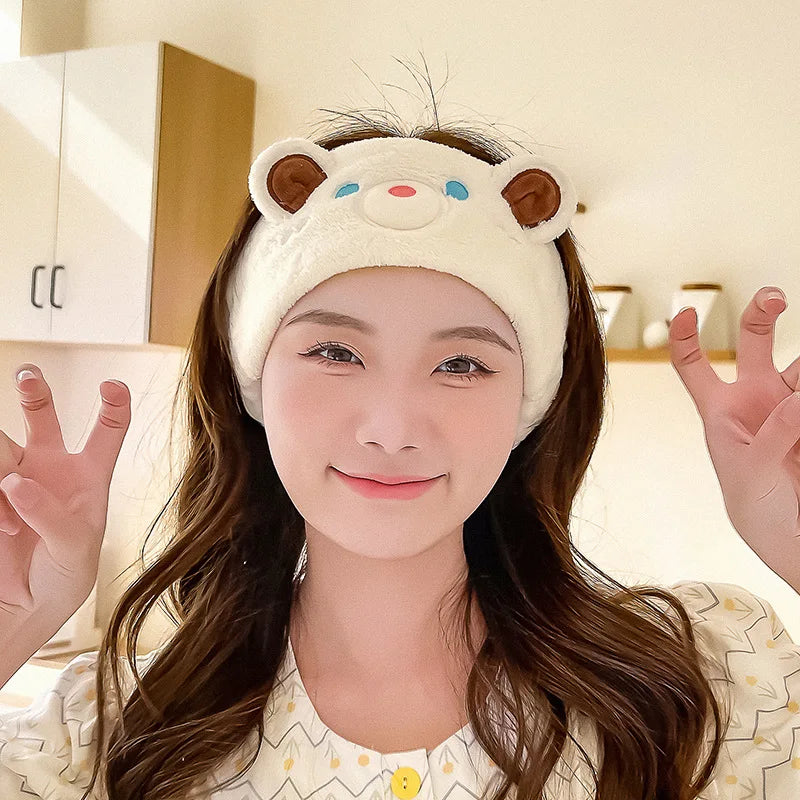 Plush Spa Headband - Soft Face Washing Hair Band for Skincare and Makeup Routine