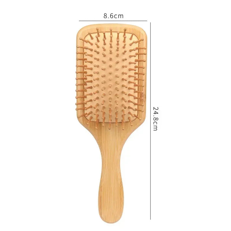 Bamboo Scalp Massage Hair Brush - Natural Wood Comb for Hair Growth and Scalp Health
