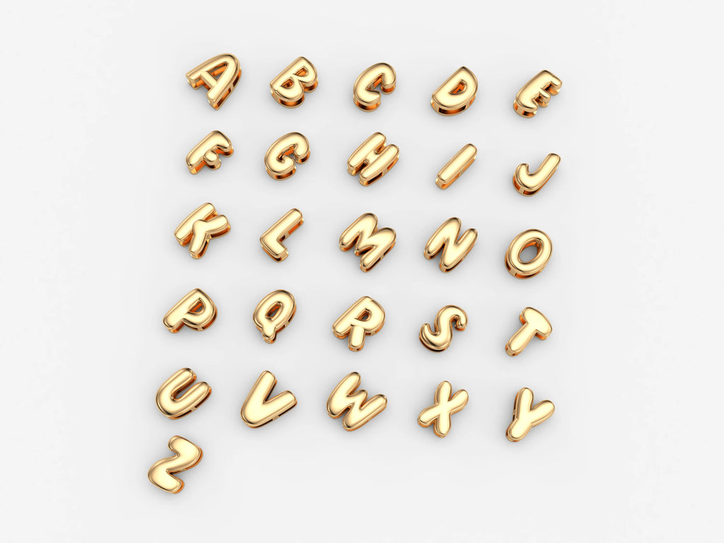Personalized 3D Puff Name Necklace - 18k Gold Plated Custom Initial Letter Jewelry