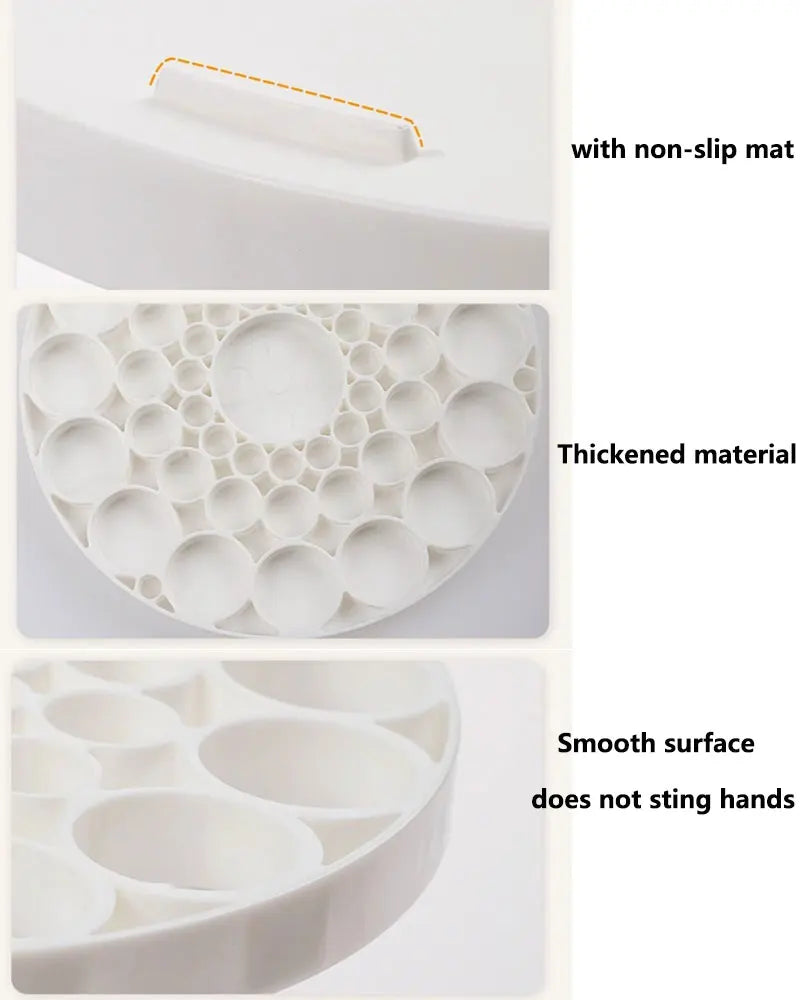 Rotating Makeup Brush Organizer - Desktop Cosmetics Storage Holder for Vanity