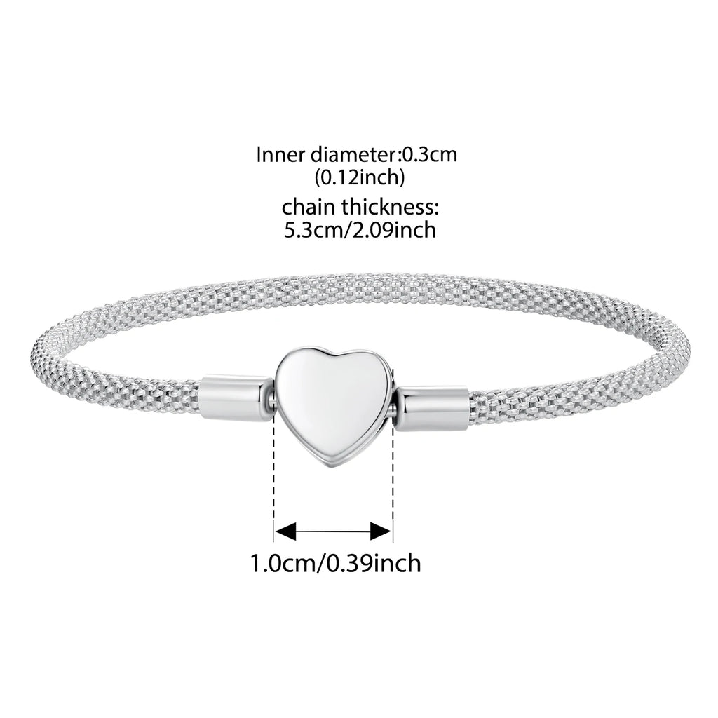 Sterling Silver Heart Bracelet - Elegant Bangle for Women