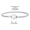 Sterling Silver Heart Bracelet - Elegant Bangle for Women