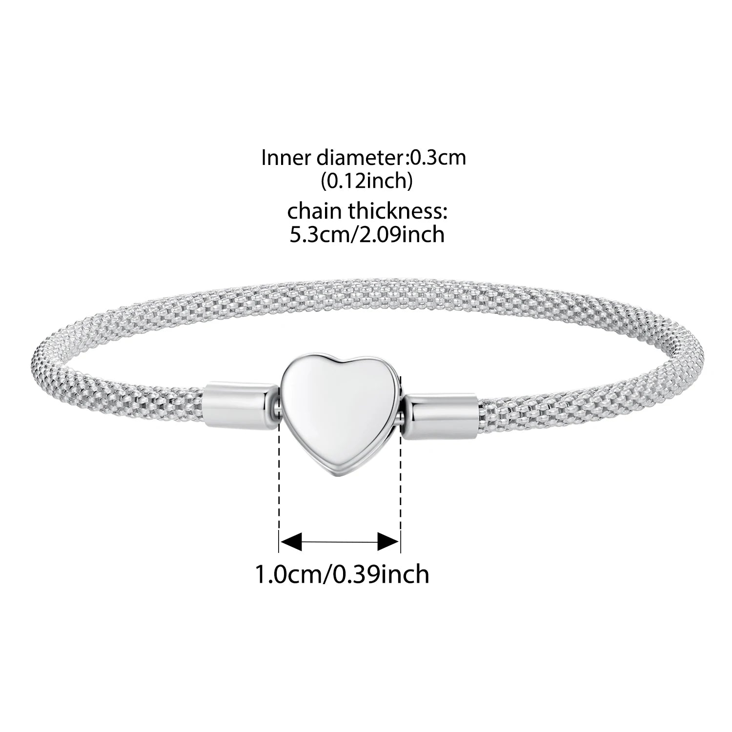 Sterling Silver Heart Bracelet - Elegant Bangle for Women