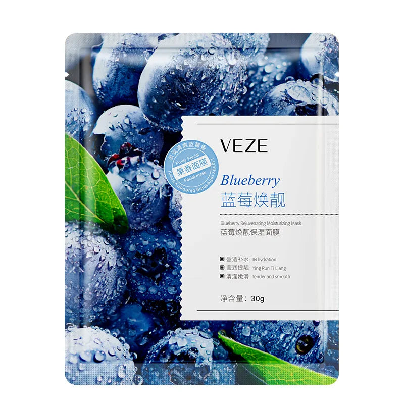 20Pcs Face Mask Sets Fresh Fruit Face Care Sheet Masks Hydrating Anti-aging Oil Control Acne Treatment Facial Mask Skin Care Set