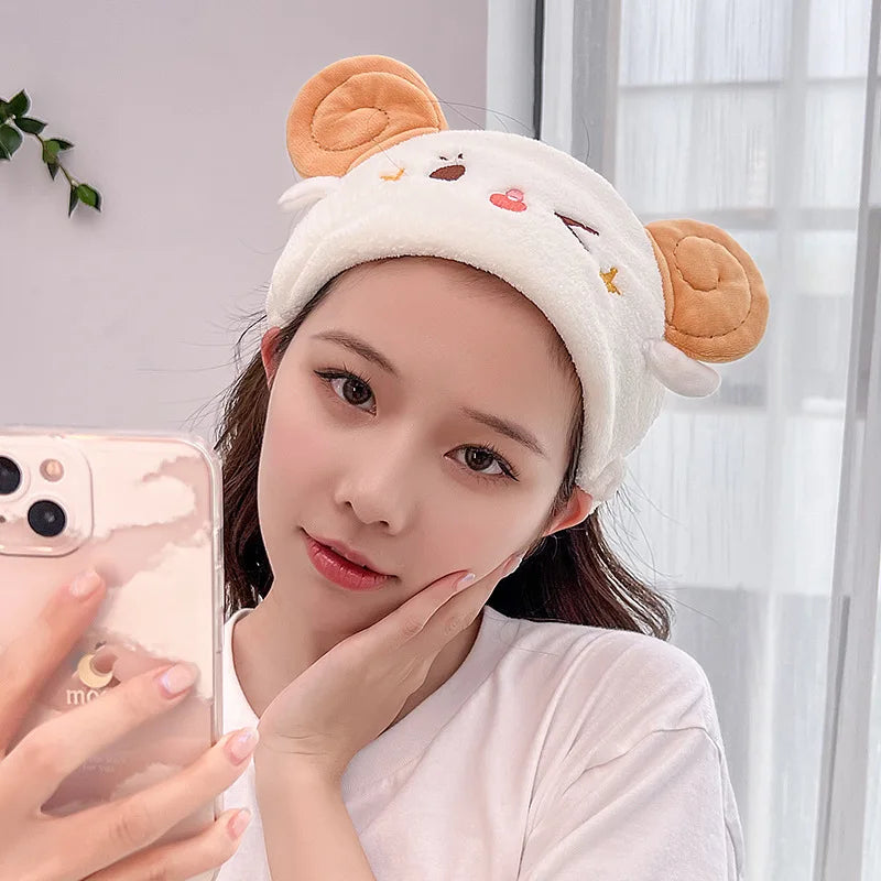 Plush Spa Headband - Soft Face Washing Hair Band for Skincare and Makeup Routine