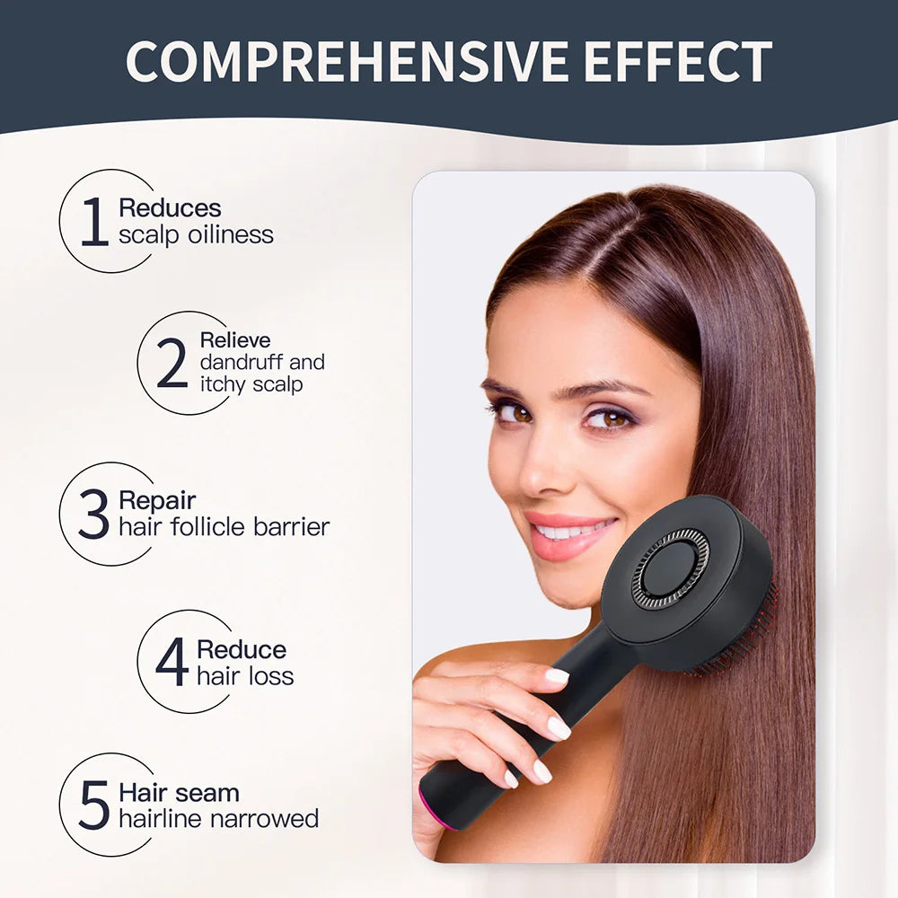 Electric Massage Comb Vibration Red Light Therapy Hair Growth Massage Scalp Massage Brush Anti Hair Loss Liquid Oil Applicator