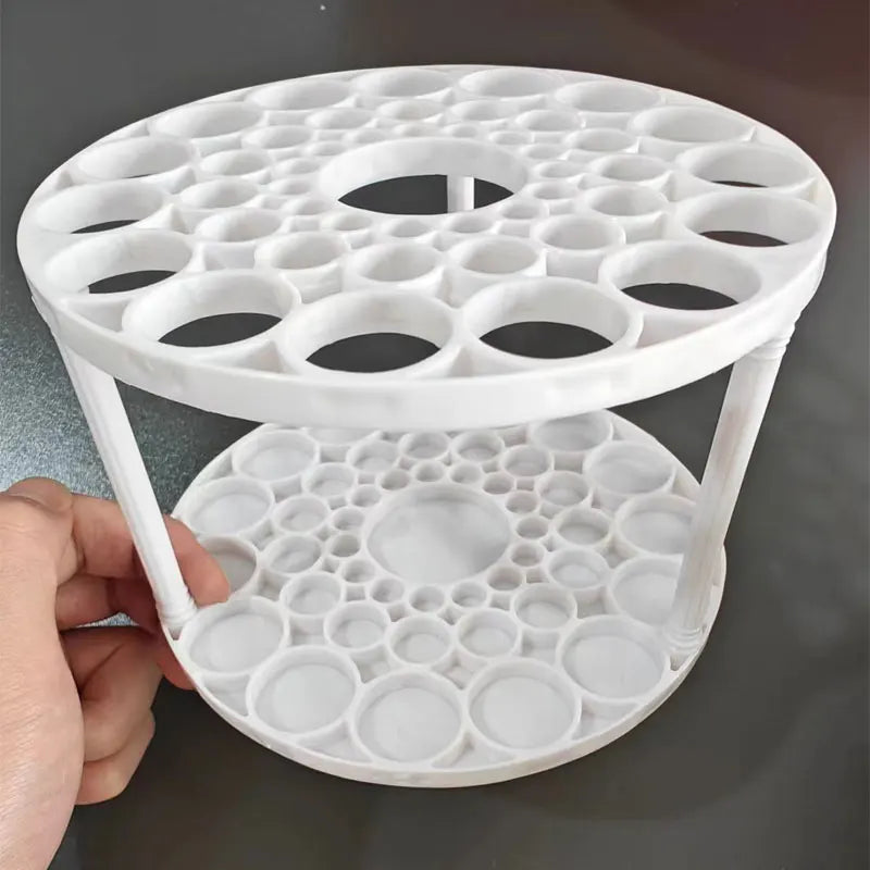 Rotating Makeup Brush Organizer - Desktop Cosmetics Storage Holder for Vanity