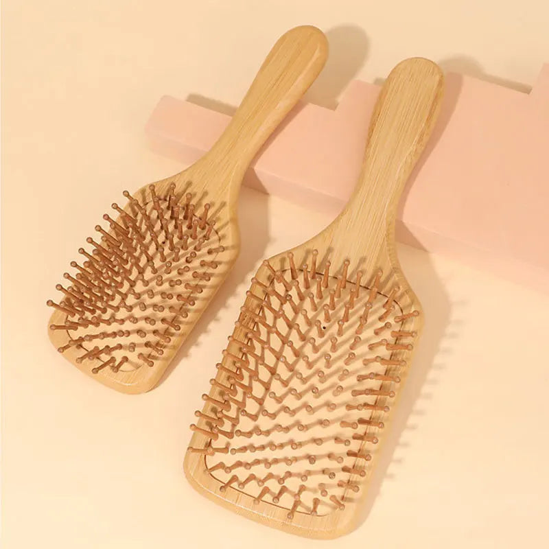 Bamboo Scalp Massage Hair Brush - Natural Wood Comb for Hair Growth and Scalp Health
