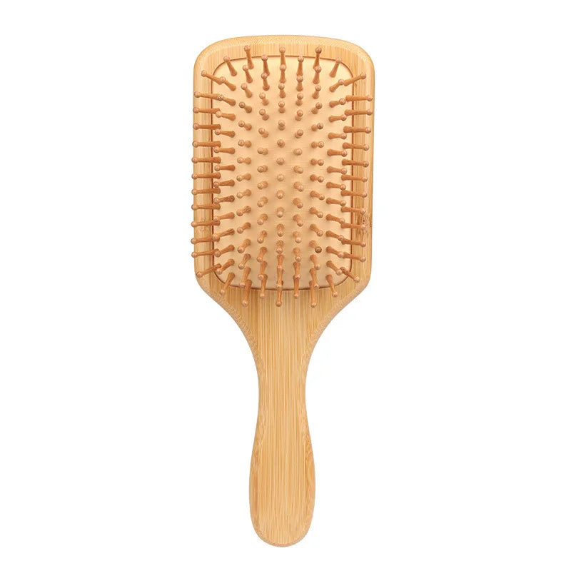 Bamboo Scalp Massage Hair Brush - Natural Wood Comb for Hair Growth and Scalp Health