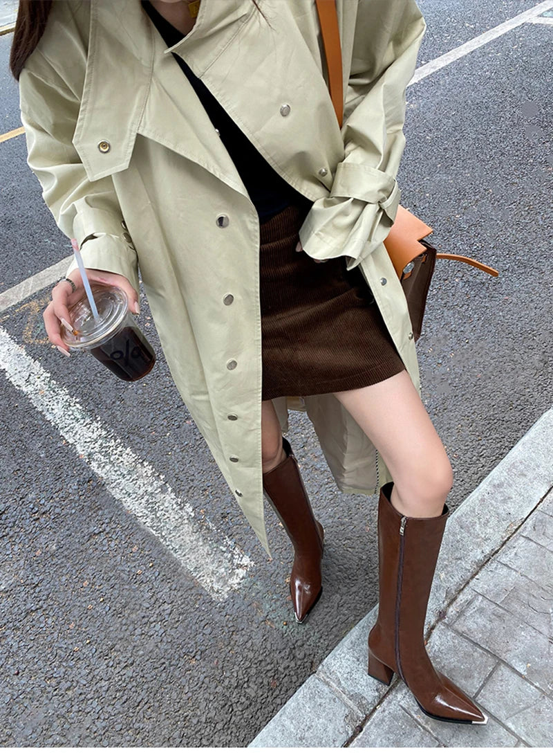 Pointed Toe High Boots - Side Zipper Party Heels