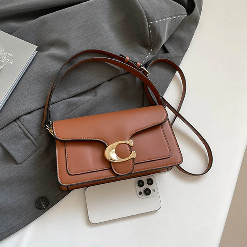 Niche Luxury Solid-Color Tote Bag 2026 New Arrival Fashionable Vintage Versatile Minimalist Crossbody Square Bag