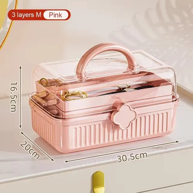 Large Capacity Makeup Storage Organizer Dust-proof Skincare Storage Box for Lipstick Eyeshadow Cosmetic Medicine Organizer