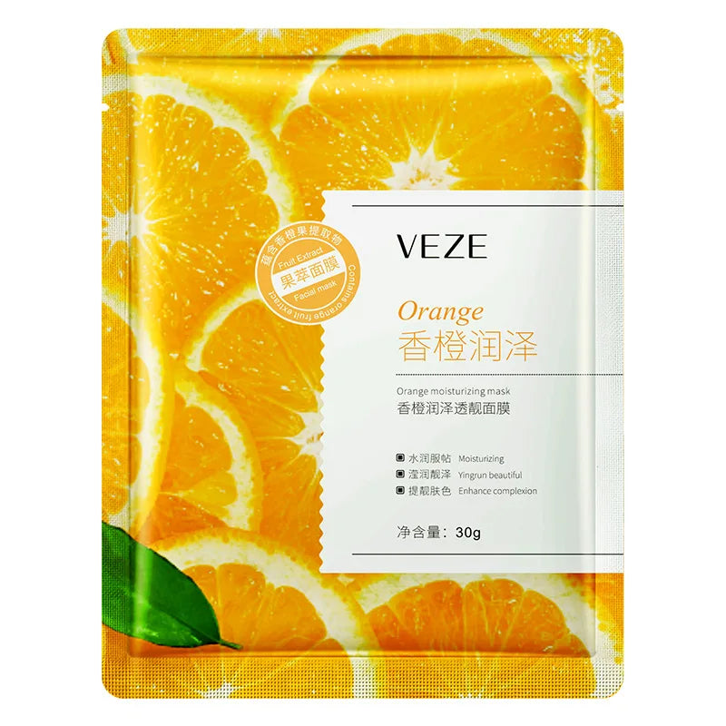 20Pcs Face Mask Sets Fresh Fruit Face Care Sheet Masks Hydrating Anti-aging Oil Control Acne Treatment Facial Mask Skin Care Set