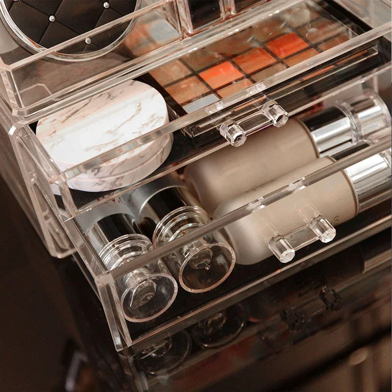 Clear Acrylic Makeup Organizer with 4 Drawers