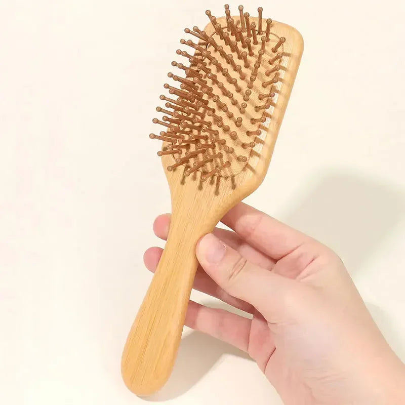 Bamboo Scalp Massage Hair Brush - Natural Wood Comb for Hair Growth and Scalp Health