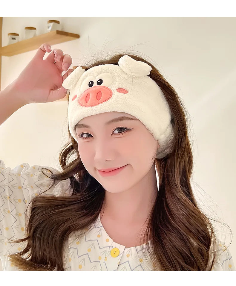 Plush Spa Headband - Soft Face Washing Hair Band for Skincare and Makeup Routine