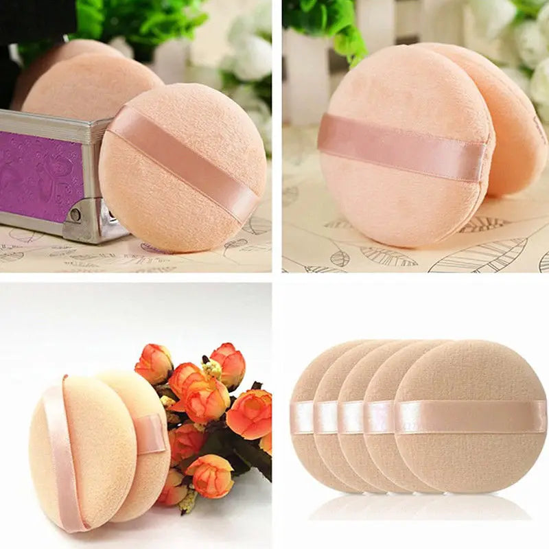 Soft Makeup Puff Set - 5 Pack Round Foundation Powder Applicators