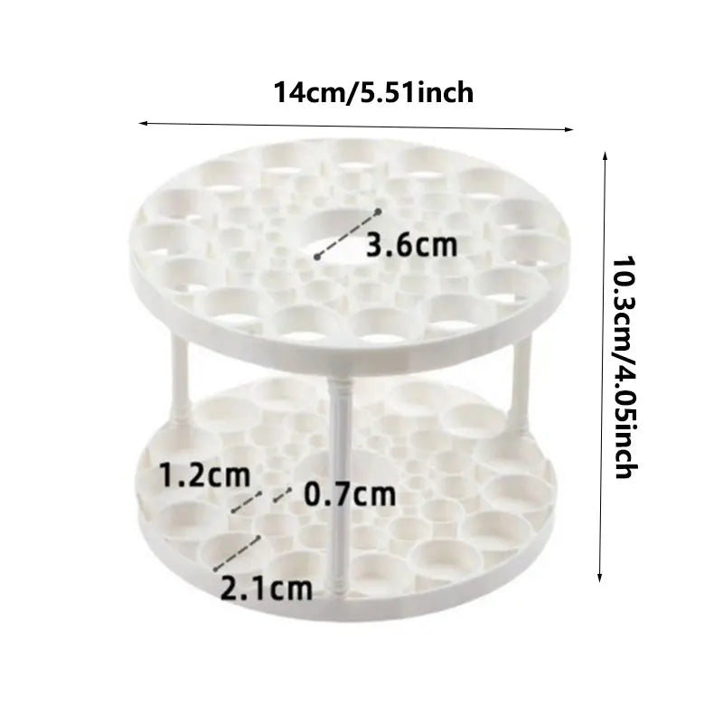 Rotating Makeup Brush Organizer - Desktop Cosmetics Storage Holder for Vanity
