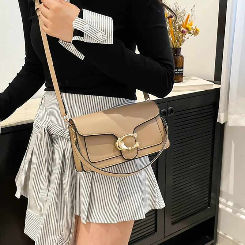 Niche Luxury Solid-Color Tote Bag 2026 New Arrival Fashionable Vintage Versatile Minimalist Crossbody Square Bag