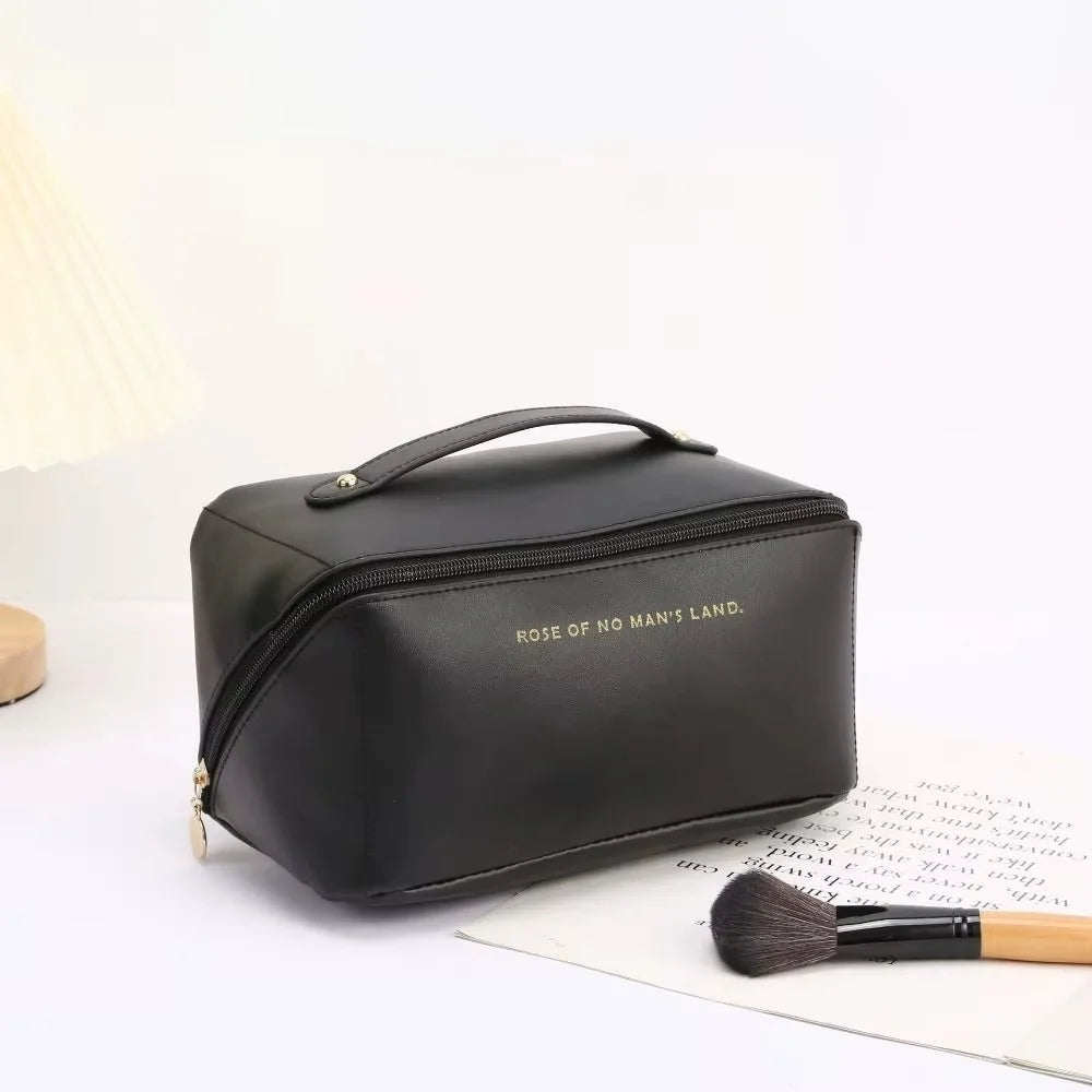 Waterproof Travel Makeup Bag - Large Capacity Cosmetics Organizer with Handle