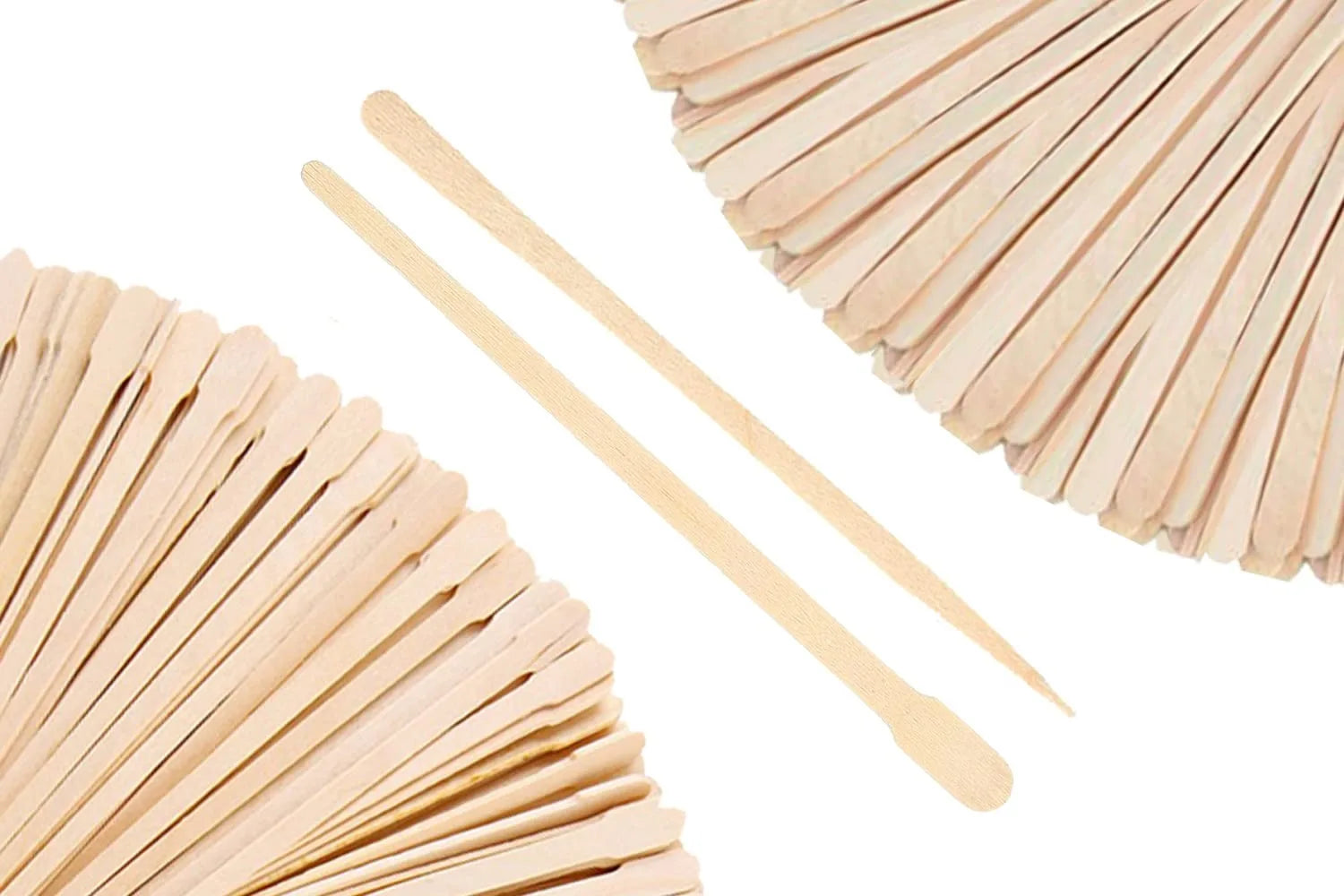 Wooden Wax Applicator Sticks - 100 Pack Disposable Hair Removal Spatulas