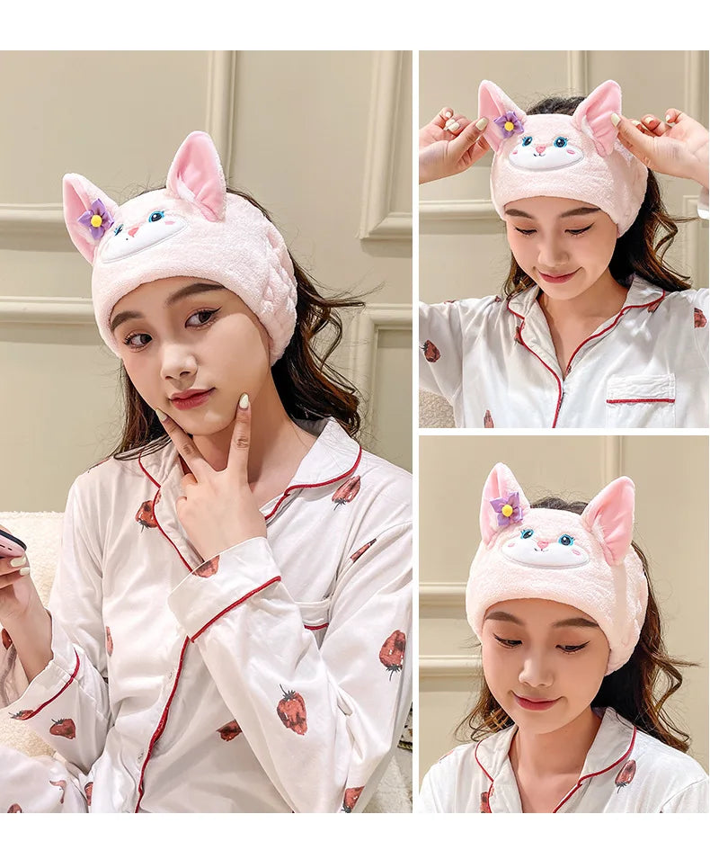 Plush Spa Headband - Soft Face Washing Hair Band for Skincare and Makeup Routine