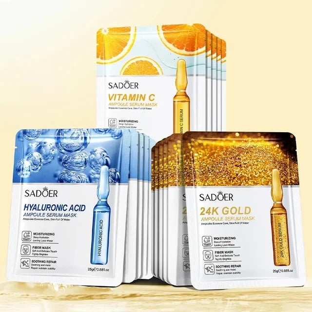 20Pcs Face Mask Sets Fresh Fruit Face Care Sheet Masks Hydrating Anti-aging Oil Control Acne Treatment Facial Mask Skin Care Set