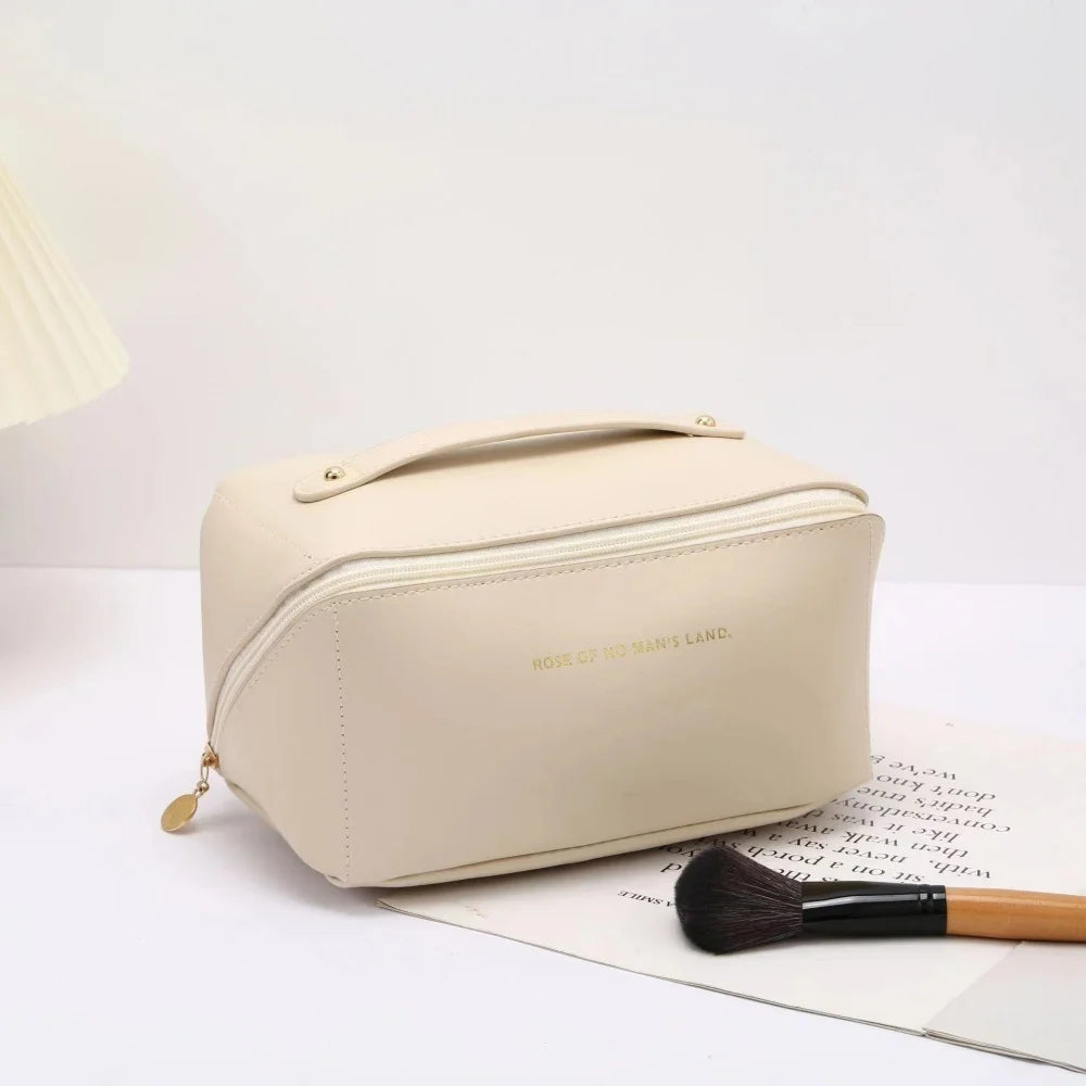 Waterproof Travel Makeup Bag - Large Capacity Cosmetics Organizer with Handle