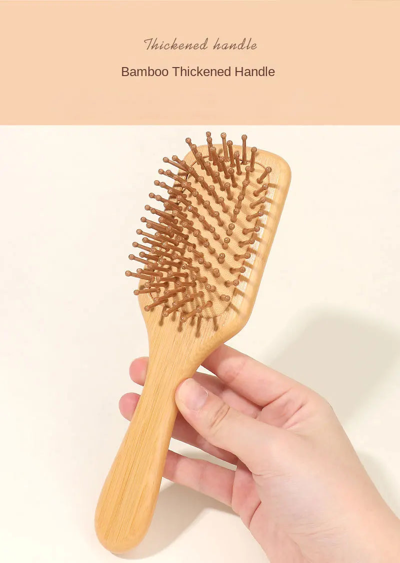 Bamboo Scalp Massage Hair Brush - Natural Wood Comb for Hair Growth and Scalp Health