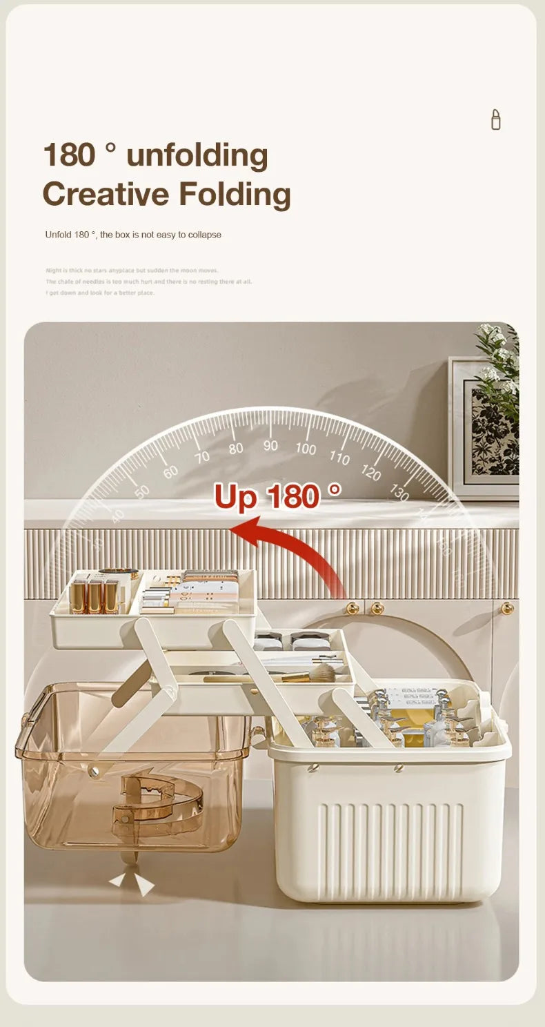 Large Capacity Makeup Storage Organizer Dust-proof Skincare Storage Box for Lipstick Eyeshadow Cosmetic Medicine Organizer