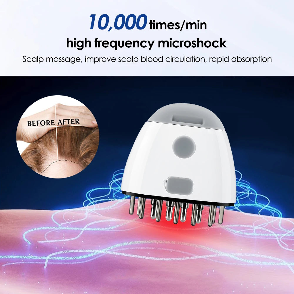 Red Light Therapy Hair Growth Massage Comb Electric Vibration Head Massager Scalp Massage Brush Hair Oil Liquid Applicator