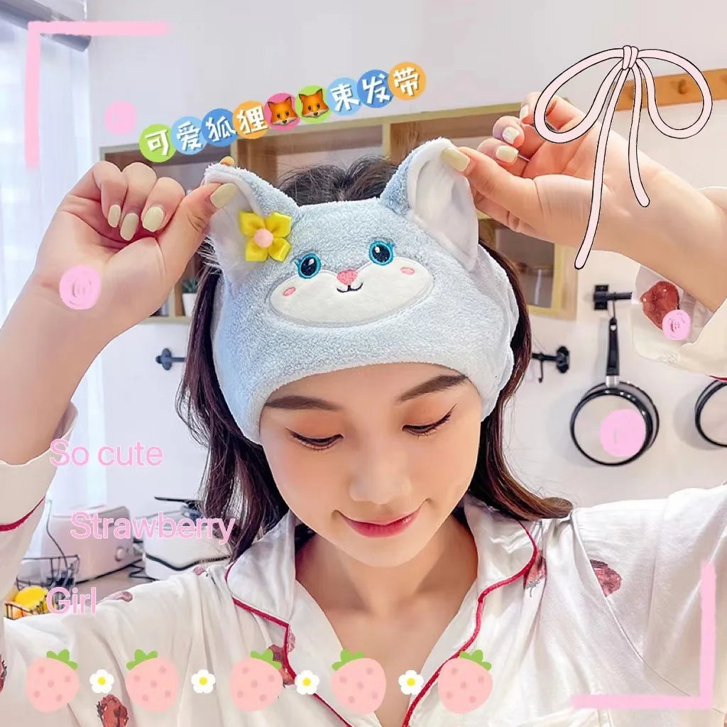 Plush Spa Headband - Soft Face Washing Hair Band for Skincare and Makeup Routine