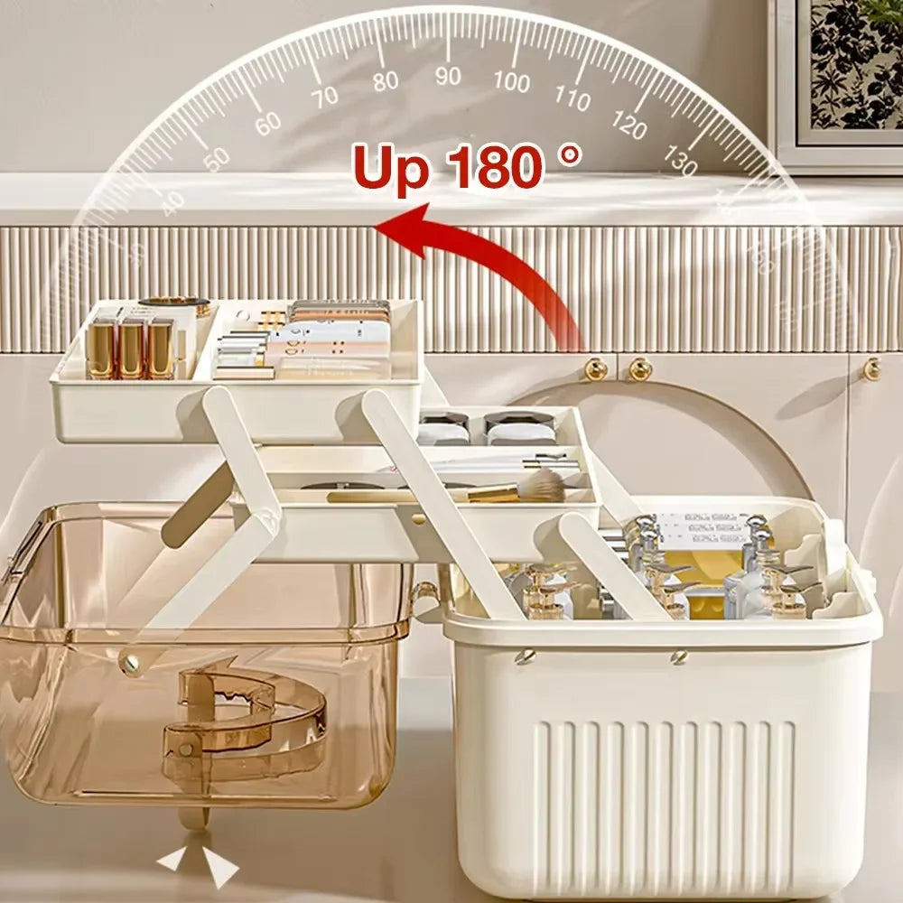 Large Capacity Makeup Storage Organizer Dust-proof Skincare Storage Box for Lipstick Eyeshadow Cosmetic Medicine Organizer
