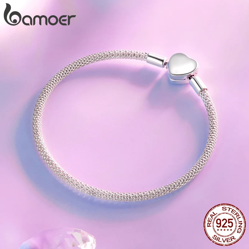 Sterling Silver Heart Bracelet - Elegant Bangle for Women