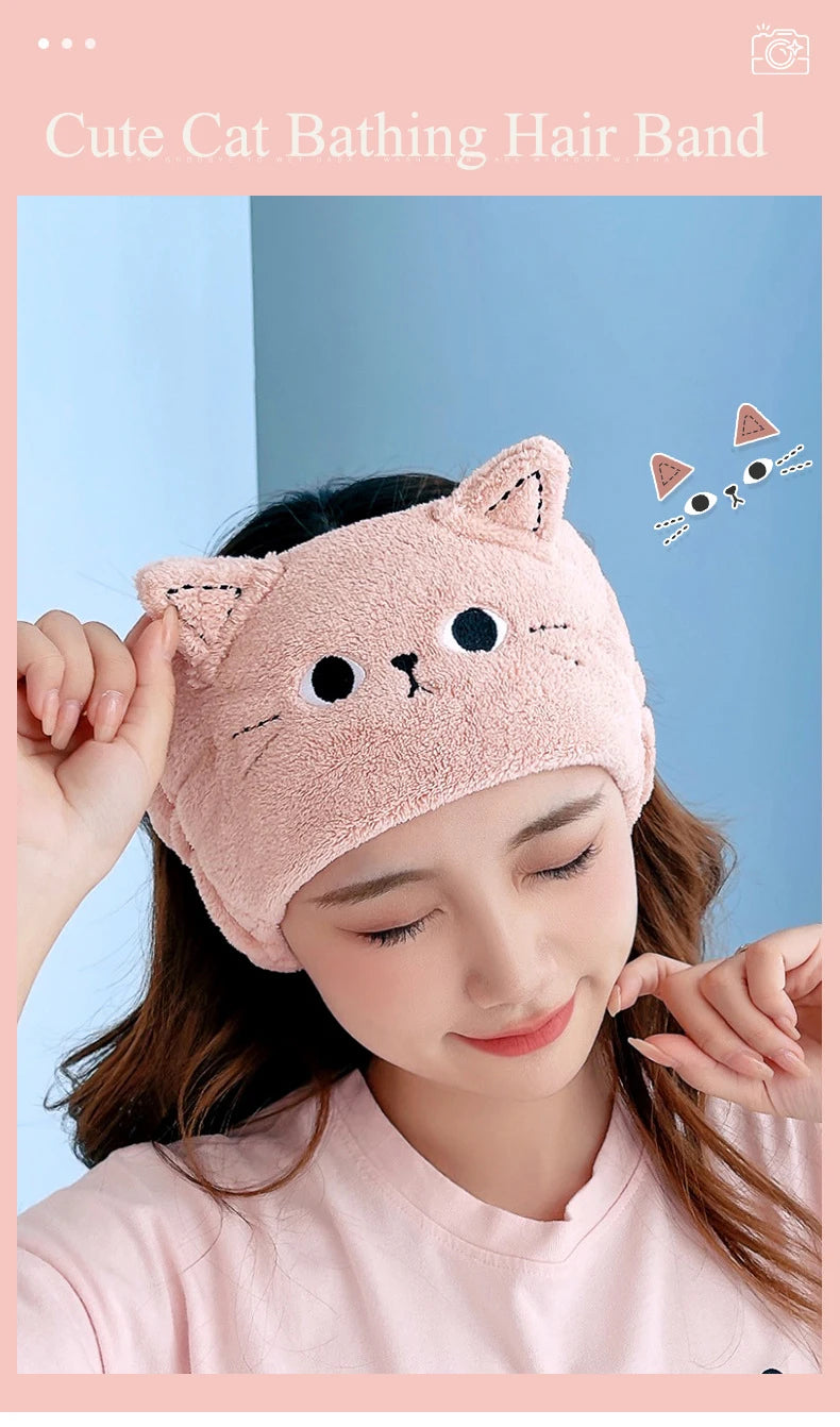 Plush Spa Headband - Soft Face Washing Hair Band for Skincare and Makeup Routine