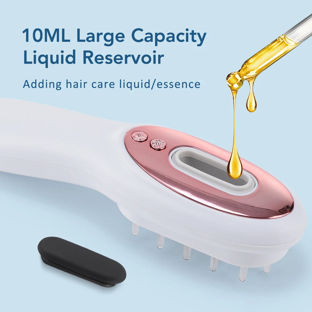 Red Light Therapy Hair Growth Massage Comb Electric Vibration Head Massager Scalp Massage Brush Hair Oil Liquid Applicator
