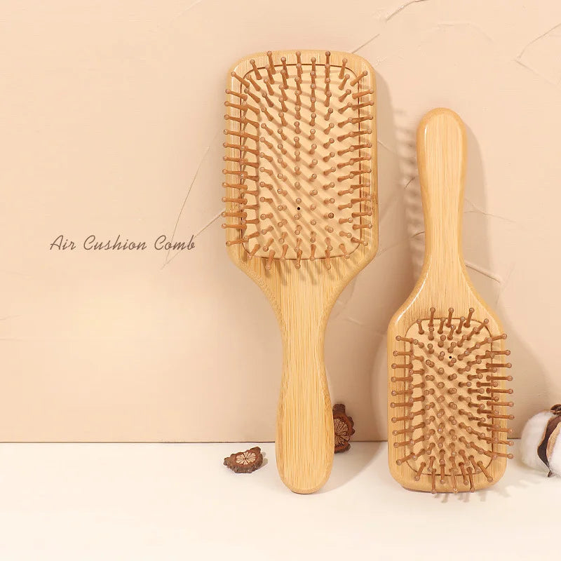 Bamboo Scalp Massage Hair Brush - Natural Wood Comb for Hair Growth and Scalp Health