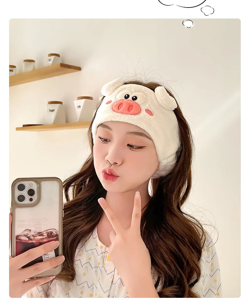 Plush Spa Headband - Soft Face Washing Hair Band for Skincare and Makeup Routine