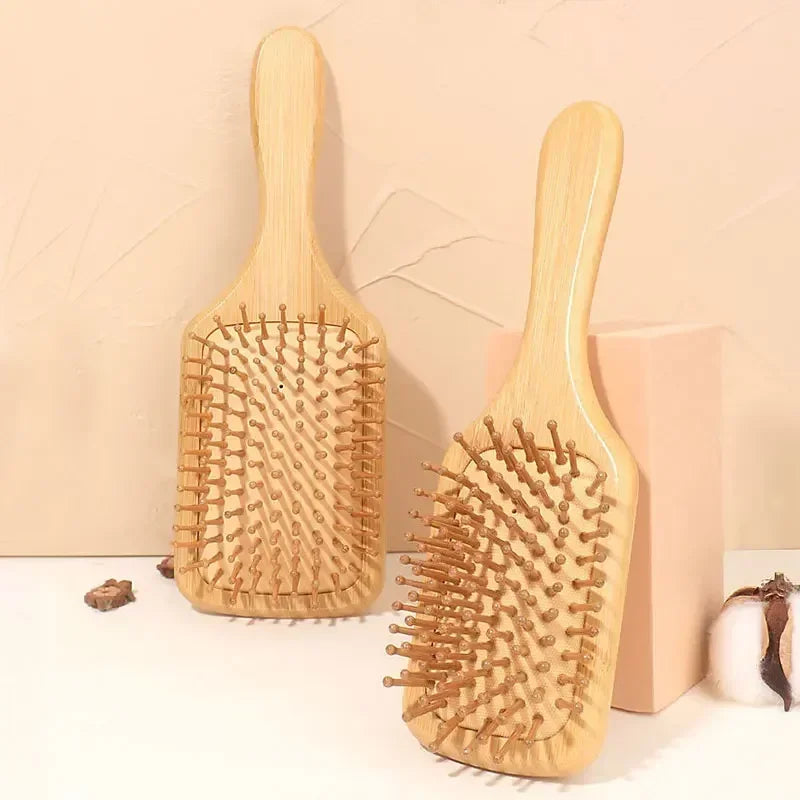 Bamboo Scalp Massage Hair Brush - Natural Wood Comb for Hair Growth and Scalp Health