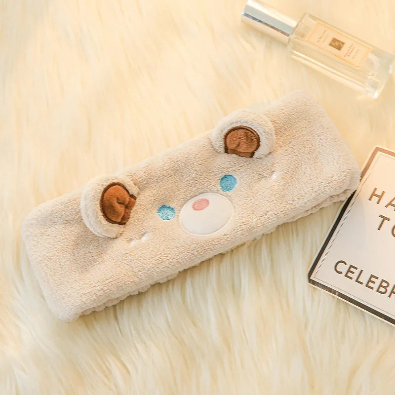 Plush Spa Headband - Soft Face Washing Hair Band for Skincare and Makeup Routine