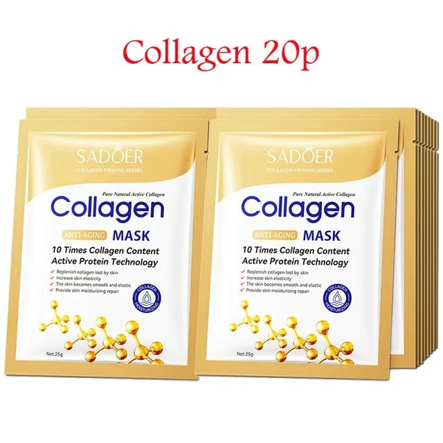 20Pcs Face Mask Sets Fresh Fruit Face Care Sheet Masks Hydrating Anti-aging Oil Control Acne Treatment Facial Mask Skin Care Set
